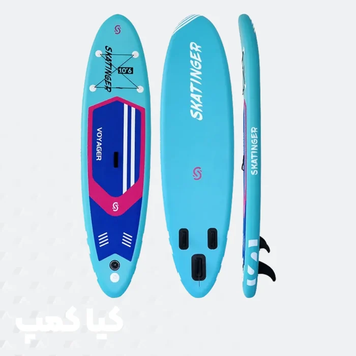 پدل‌برد اقتصادی Voyager برند Skatinger رنگ صورتی آبی